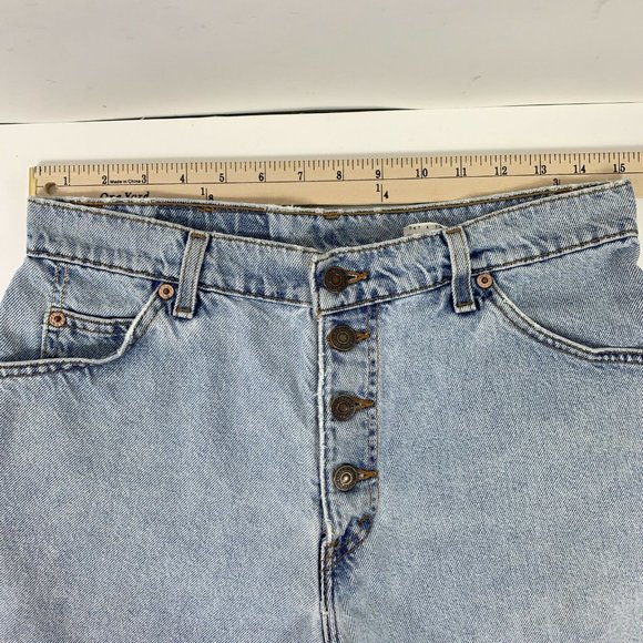 Vtg Levis Rare White Tab 950 Jean Shorts Jr Sz 13 - Picture 10 of 12